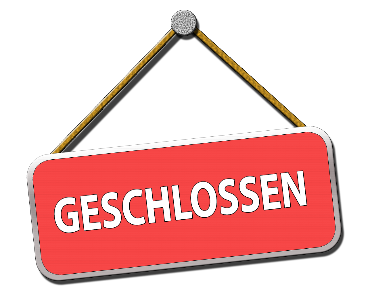 Schild mit der Aufschrift "Geschlossen"